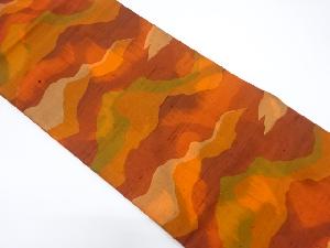 リサイクル　節紬抽象模様織り出し名古屋帯